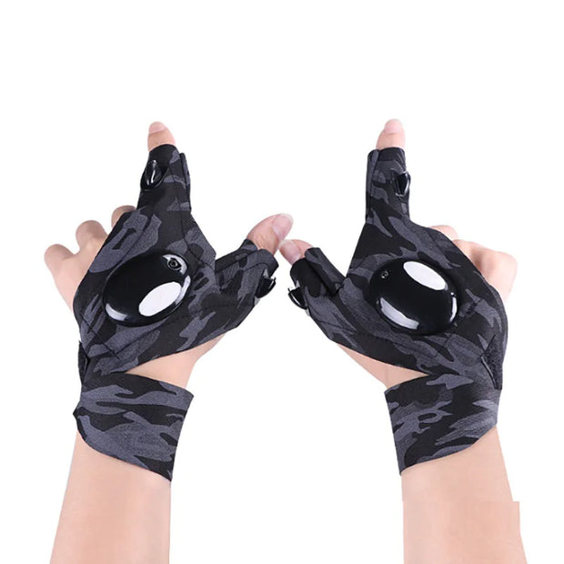 Illuminated Angling Gloves – Half-Finger Outdoor Lighting Gloves