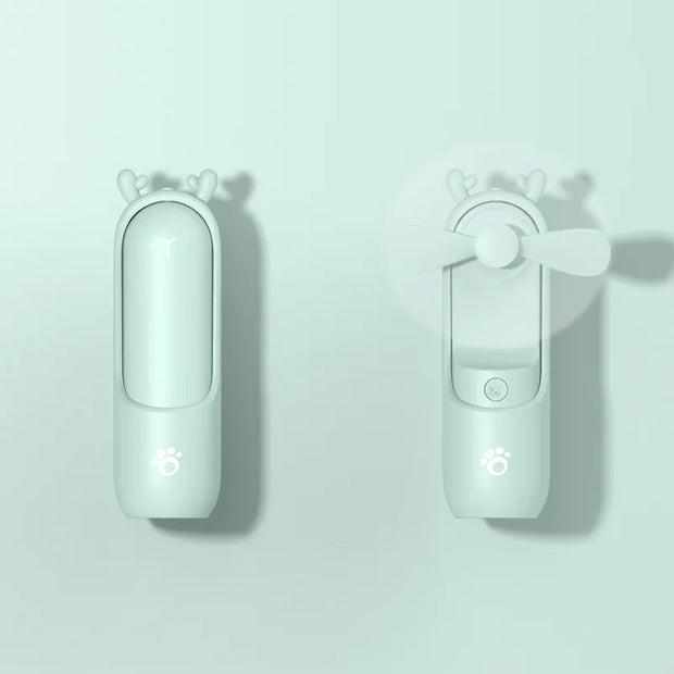 Mini Handheld Spray Humidification Fan with Power Bank & Folding Design